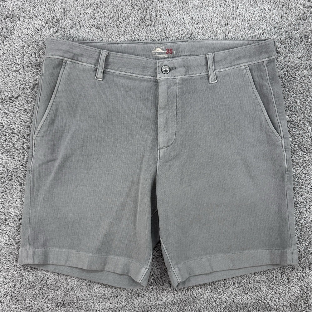 Faherty Stretch Terry Shorts Men's 35 Gray Chino Preppy Soft Twill Stretch - Picture 1 of 10